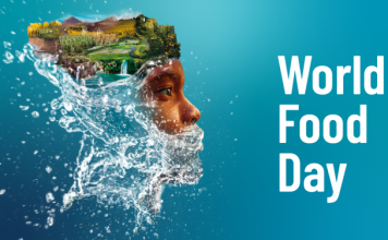 Water is life, water is food. Leave no one behind: Celebrating World Food Day World Food Day banner